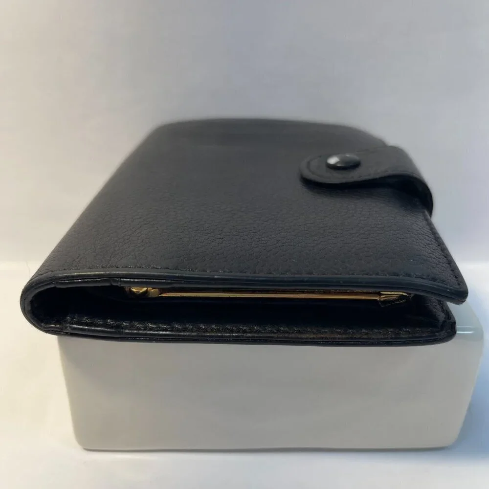 CHANEL Series 3 (1994-1996) Black Caviar Leather Compact Bifold Wallet-Preowned